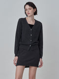 Classic V Neck Cardigan_Graphite