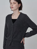 Classic V Neck Cardigan_Graphite