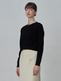 Crop Long Sleeve Sweater_Black