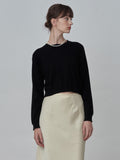 Crop Long Sleeve Sweater_Black