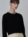 Crop Long Sleeve Sweater_Black