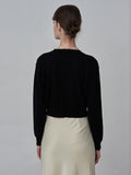 Crop Long Sleeve Sweater_Black