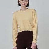 Crop Long Sleeve Sweater_Butter