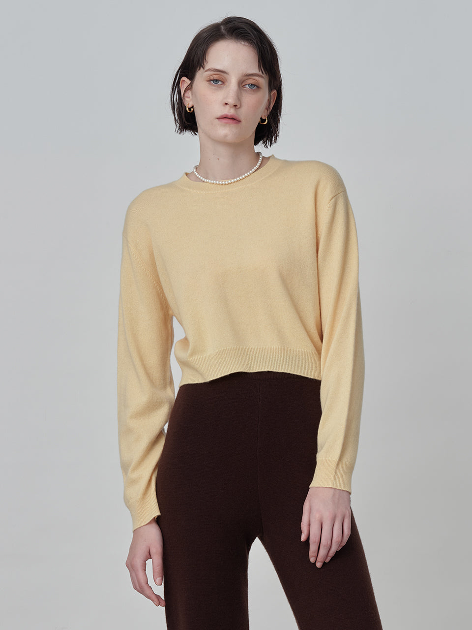 Crop Long Sleeve Sweater_Butter