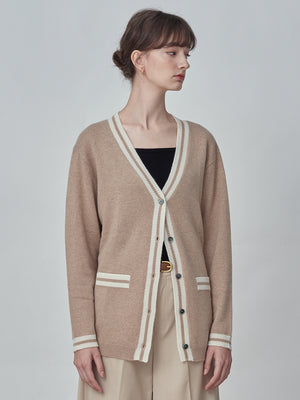 Button Long Cardigan_Camel