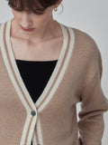 Button Long Cardigan_Camel