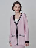 Button Long Cardigan_Pink