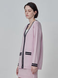 Button Long Cardigan_Pink