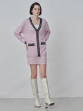 Button Long Cardigan_Pink