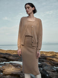 Sleeveless Top & Cardigan Set_Camel