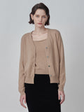 Sleeveless Top & Cardigan Set_Camel