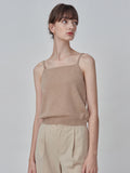 Sleeveless Top & Cardigan Set_Camel