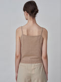 Sleeveless Top & Cardigan Set_Camel