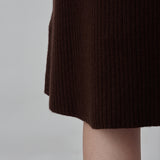 [Cafe Leandra] Volume Sleeve A Line Dress_Brown