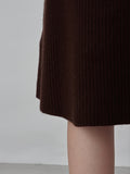 [Cafe Leandra] Volume Sleeve A Line Dress_Brown