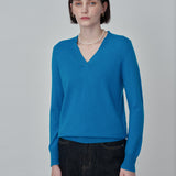 Deep V Neck Sweater_Cobalt Blue