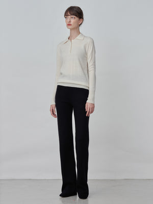 [Cafe Leandra] Straight Fit Pants_Black