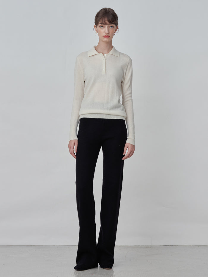 [Cafe Leandra] Straight Fit Pants_Black