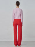 [Cafe Leandra] Straight Fit Pants_Red