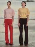 [Cafe Leandra] Straight Fit Pants_Red