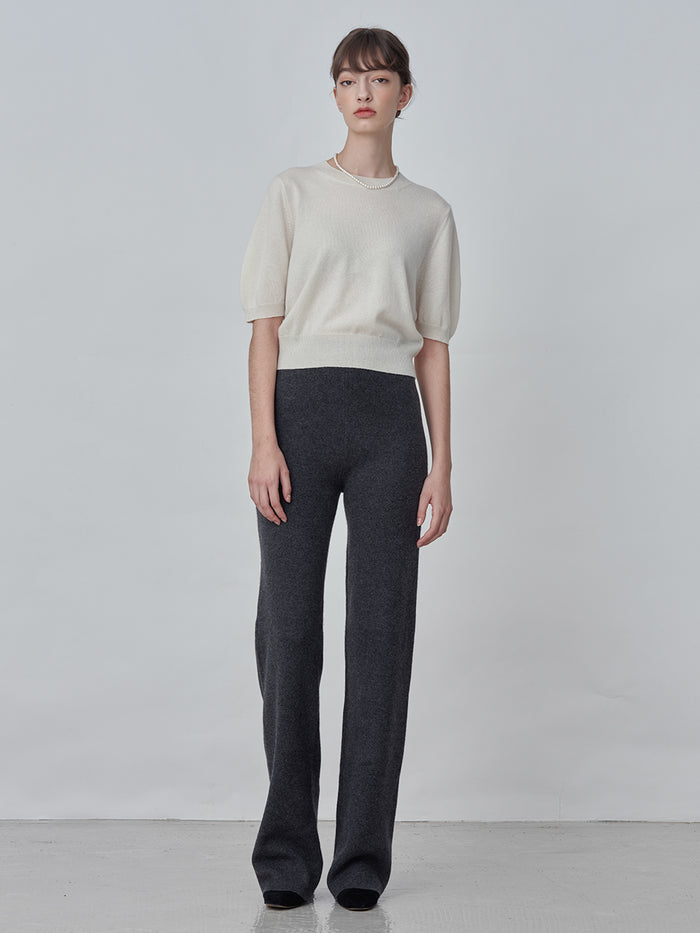 [Cafe Leandra] Straight Fit Pants_Graphite