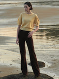 [Cafe Leandra] Straight Fit Pants_Brown