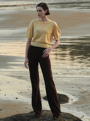 [Cafe Leandra] Straight Fit Pants_Brown