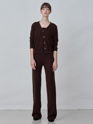 [Cafe Leandra] Straight Fit Pants_Brown