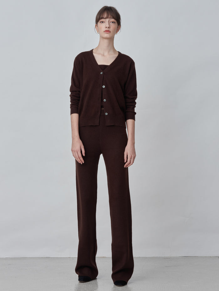 [Cafe Leandra] Straight Fit Pants_Brown