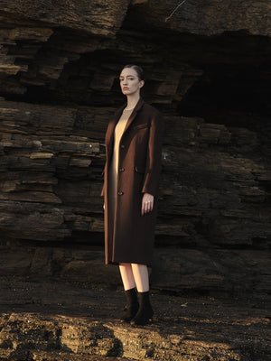 Cashmere Over Fit Coat_Brown