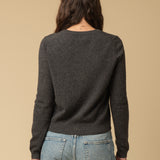 Round Neck Cardigan_Graphite