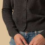 Round Neck Cardigan_Graphite