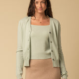 Sleeveless Top and Cardigan Set_Pistachio