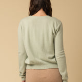 Sleeveless Top and Cardigan Set_Pistachio