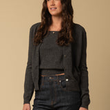 Sleeveless Top and Cardigan Set_Graphite