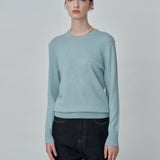 Classic Crew Neck Sweater_Eggshell Blue