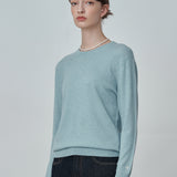 Classic Crew Neck Sweater_Eggshell Blue