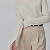 Simple High Neck Sweater_Vintage White
