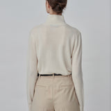 Simple High Neck Sweater_Vintage White