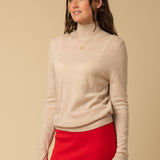 Simple High Neck Sweater_Oatmeal