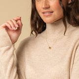 Simple High Neck Sweater_Oatmeal