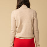 Simple High Neck Sweater_Oatmeal