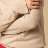 Simple High Neck Sweater_Oatmeal
