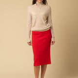 Simple High Neck Sweater_Oatmeal