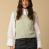V Neck Vest_Pistachio