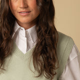 V Neck Vest_Pistachio