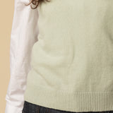 V Neck Vest_Pistachio