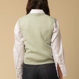 V Neck Vest_Pistachio
