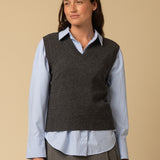 V Neck Vest_Graphite