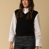 V Neck Vest_Black